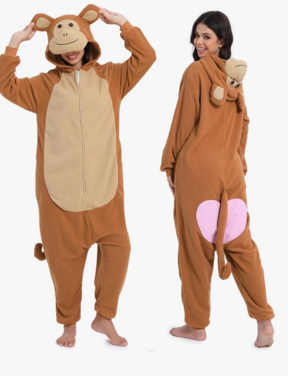 Monkey Adult Onesie Animal Pajamas Halloween Cosplay Costumes Party Wear